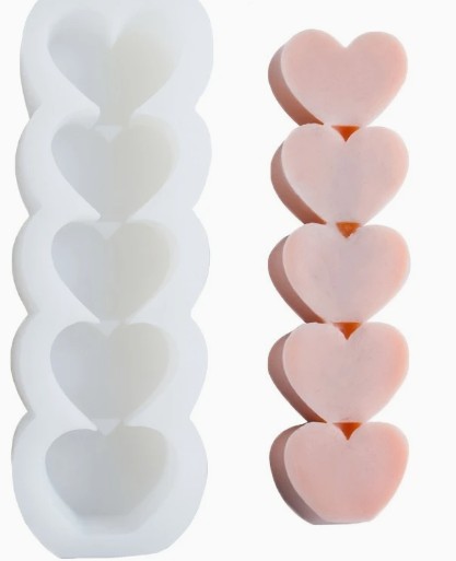 Molde Silicona torre corazones